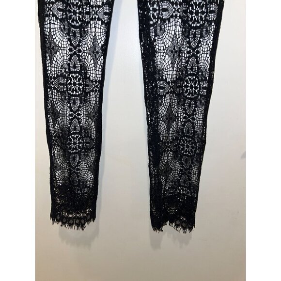 ALEXIS Black Lace Up Pants With Floral Pattern size Medium - Picture 3 of 10